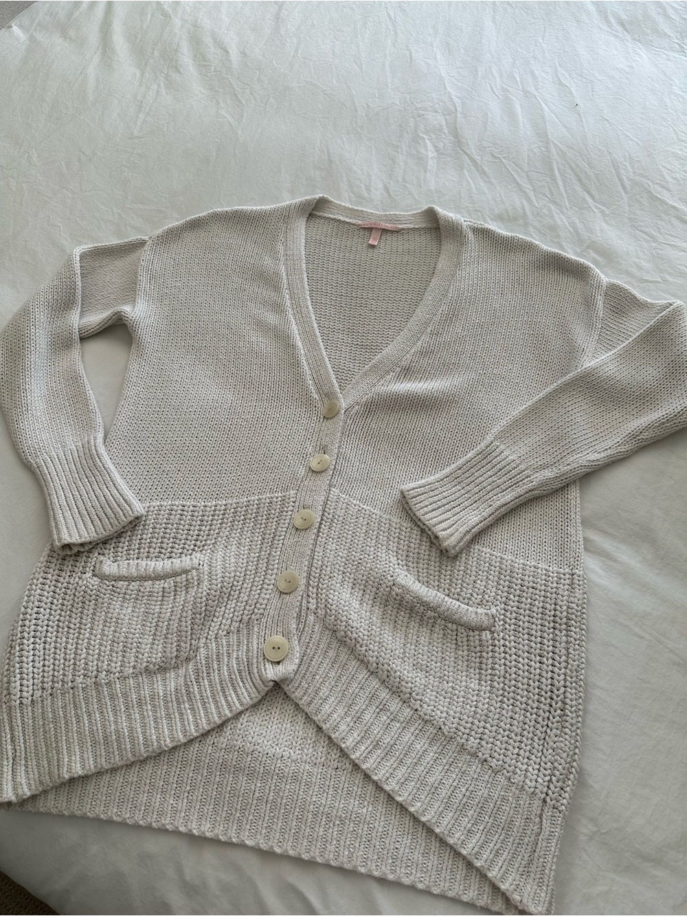 Victoria's Secret White Button-Up Knit Cardigan, size medium - Picture 11 of 13